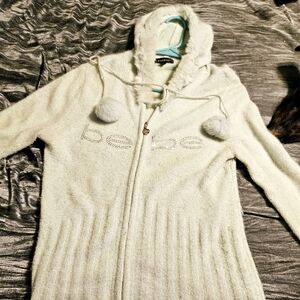 Mint green Angora hoodie Bebe